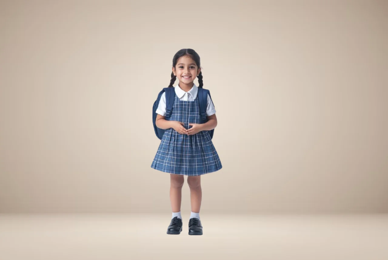 School uniform outfit with matching shirt and skirt