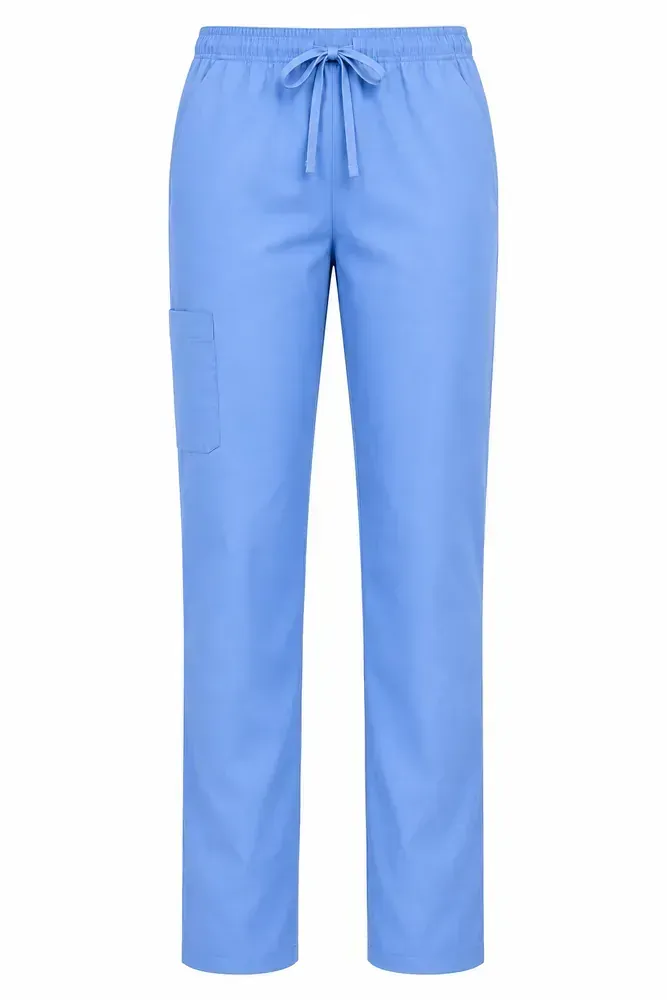 Wearzo medical scrub trouser in ceil blue — poly-cotton with drawstring